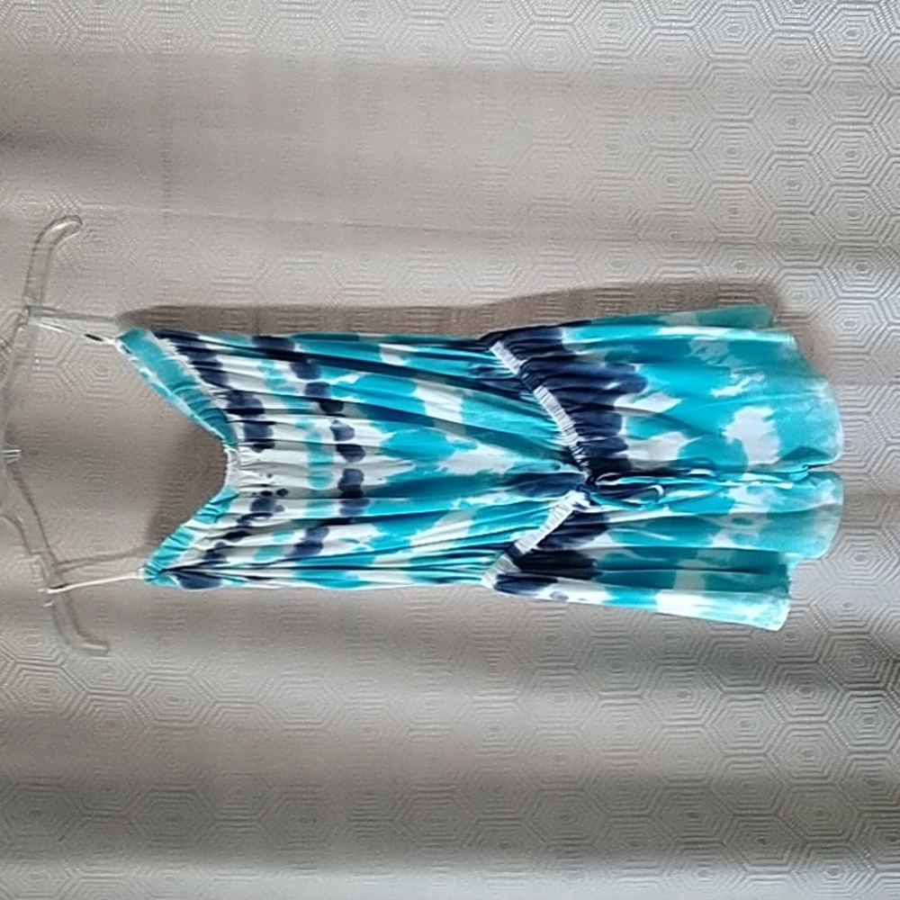 Pink Guava Spy-C Strapless Blue and White Romper Size Small NWT